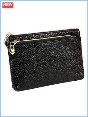 Genuine Leather Coin Purse Zipper Pouch Change Wallet Card Holder